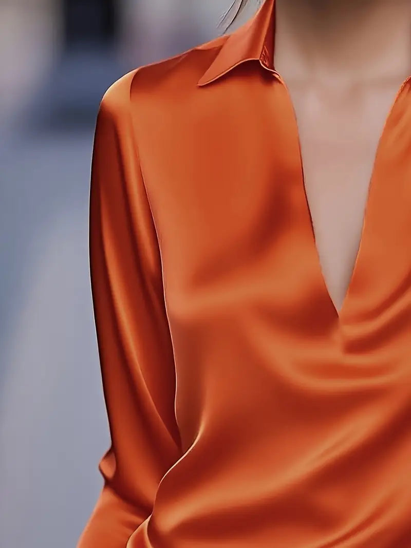 Luxury Deep V Neck Women's Blouse