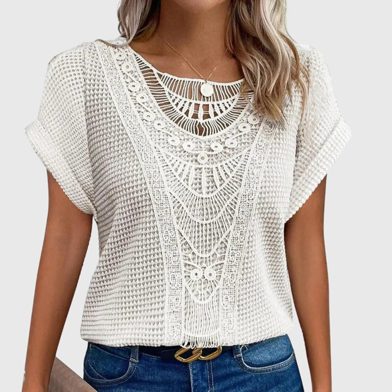 Elegant White Pearl Button Down Shirt