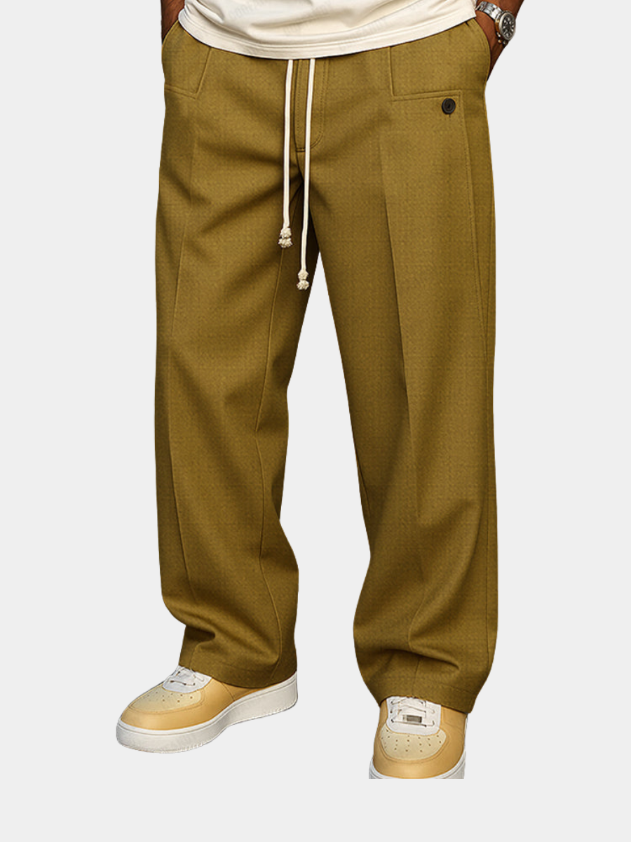 Men's Classic Fit Drawstring Trousers - Nocini