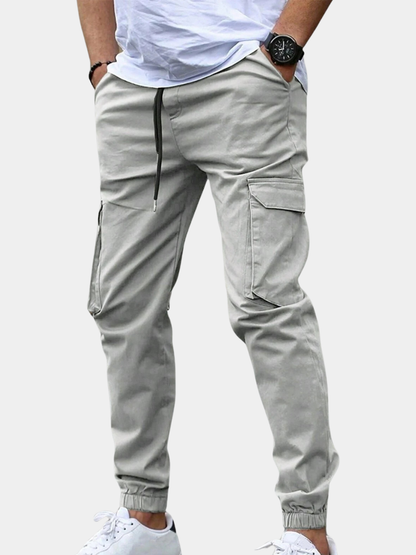 Men's Casual Cargo Pants with Side Pockets and Elastic cuffs - Nocini