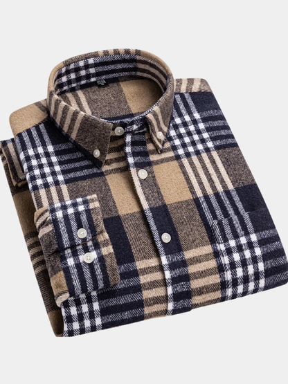 Classic Plaid Dress Shirt for Men with Pocket - Nocini