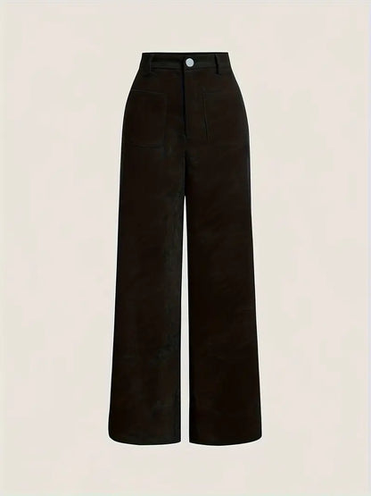 Warm High Waisted Straight Leg Corduroy Pants