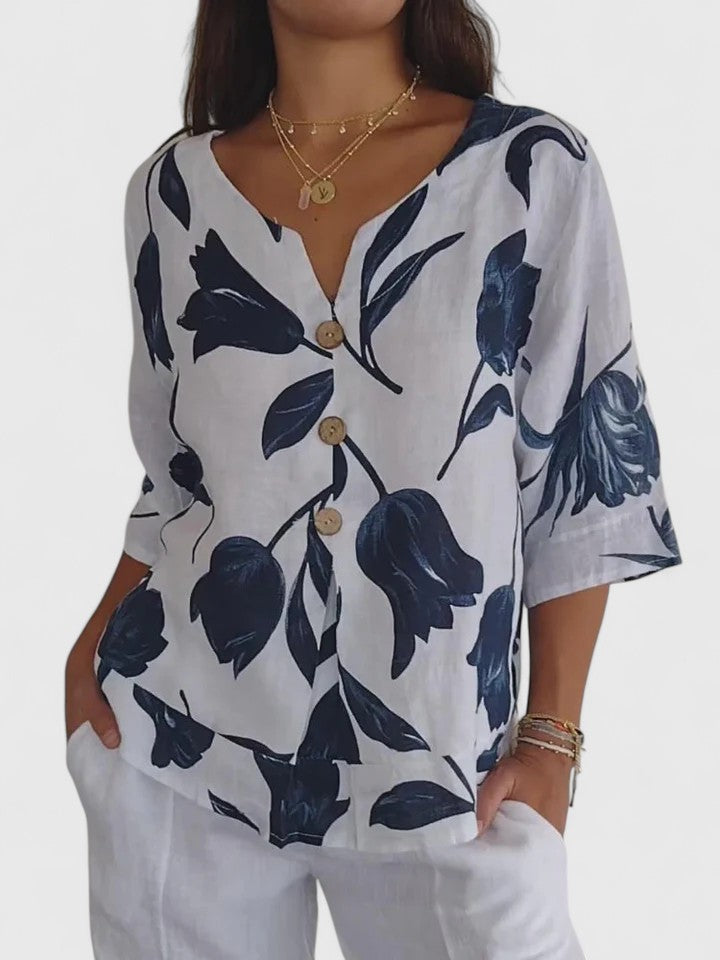 Classic V-Neck Women's Blouse for Any Event - Nocini