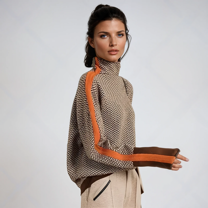 Chic Striped Crew Neck Sweater - Nocini