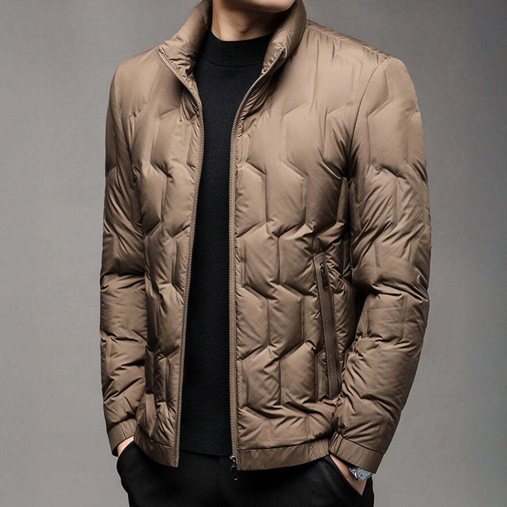 Warm Quilted Puffer Coat with Zip Front