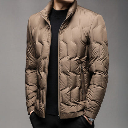 Warm Quilted Puffer Coat with Zip Front