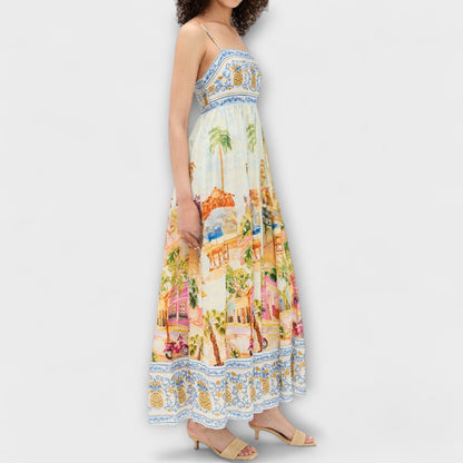 Vibrant Colorful Long Sundress for Summer Parties