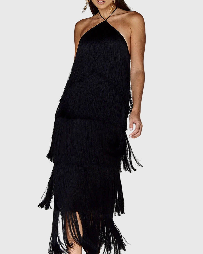 Fringed Fashionable Mini Dress