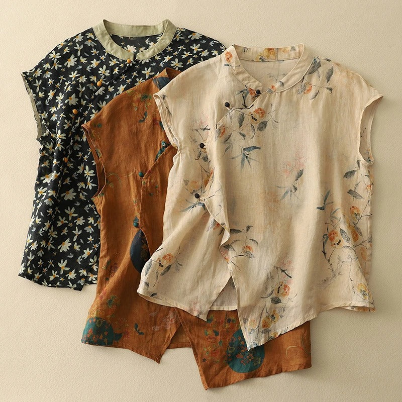 Elegant Classic Women's Blouse with V-Neck and Wrap Front