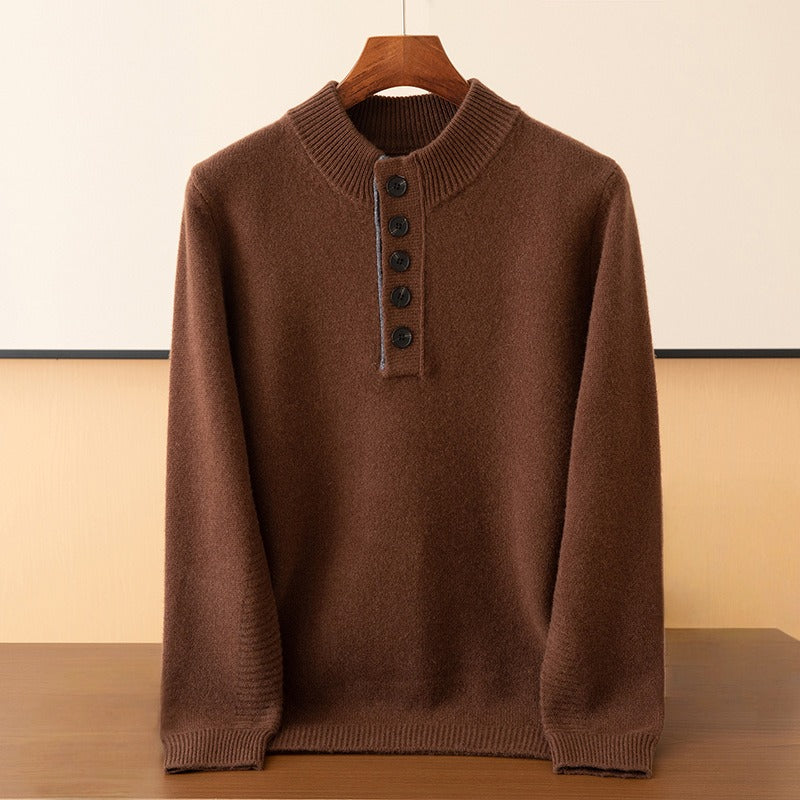 Classic Fit Men's Henley Sweater - Relaxed Everyday Wear