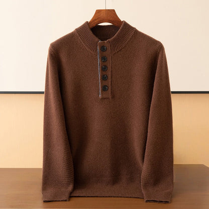 Classic Fit Men's Henley Sweater - Relaxed Everyday Wear