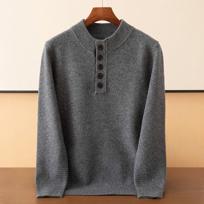 Classic Fit Men's Henley Sweater - Relaxed Everyday Wear