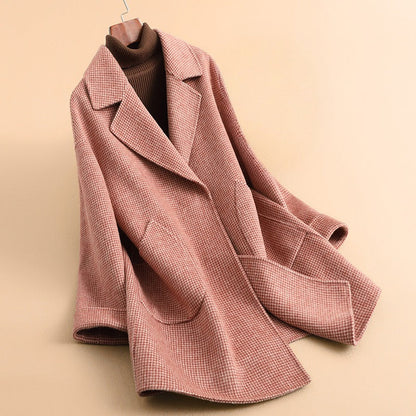 Casual Oversized Coat with Notch Collar Pocket Detail