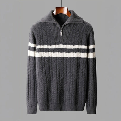 Warm Striped Crew Neck Men's Sweater - Nocini