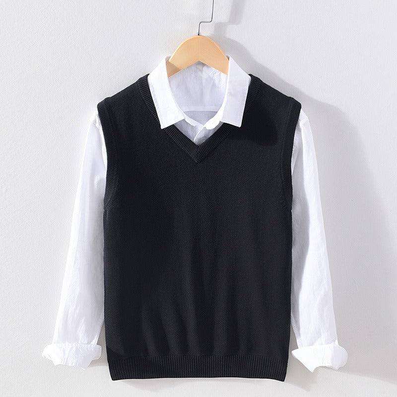 Classic Fit Crew Neck Mens Sweater Vest – Relaxed Everyday Wear