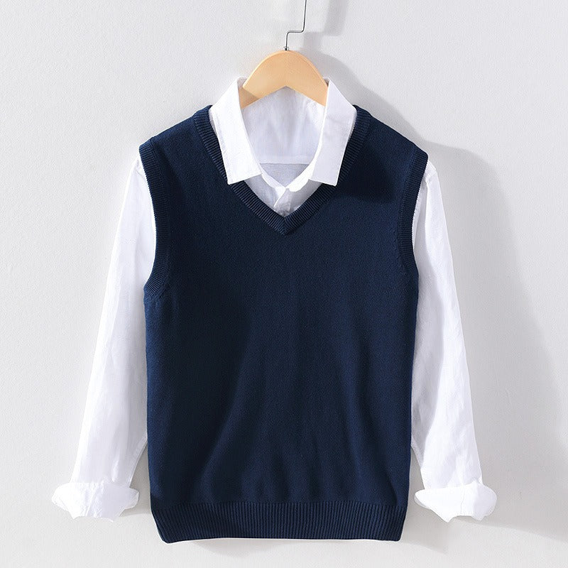 Classic Fit Crew Neck Mens Sweater Vest – Relaxed Everyday Wear
