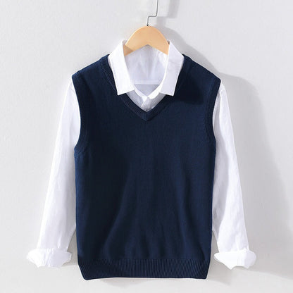 Classic Fit Crew Neck Mens Sweater Vest – Relaxed Everyday Wear