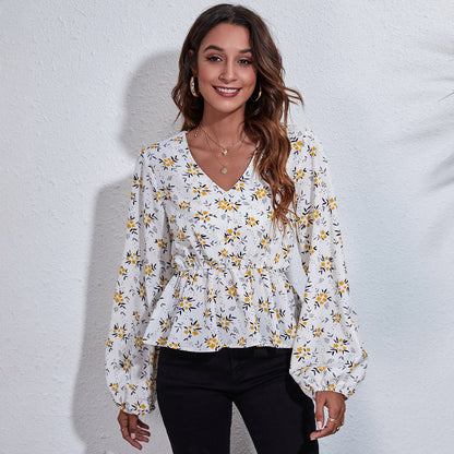 Lightweight Floral Women's Blouse - Leona - Pexav