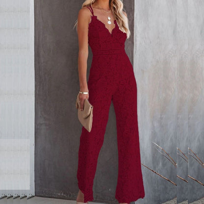Airy & Fashionable Women's Ibiza Jumpsuit with High Waist – Amira-Red-XS-Nora Luxe