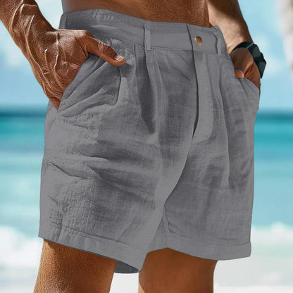 Airy linen summer shorts for men – Jonas-Gray-S-Nora Luxe