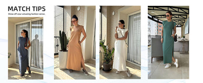Airy maxi dress with pockets for women – Romy-Black-S-Nora Luxe
