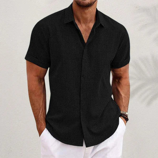 Lightweight Short Sleeve Linen Shirt for Men - Pexav