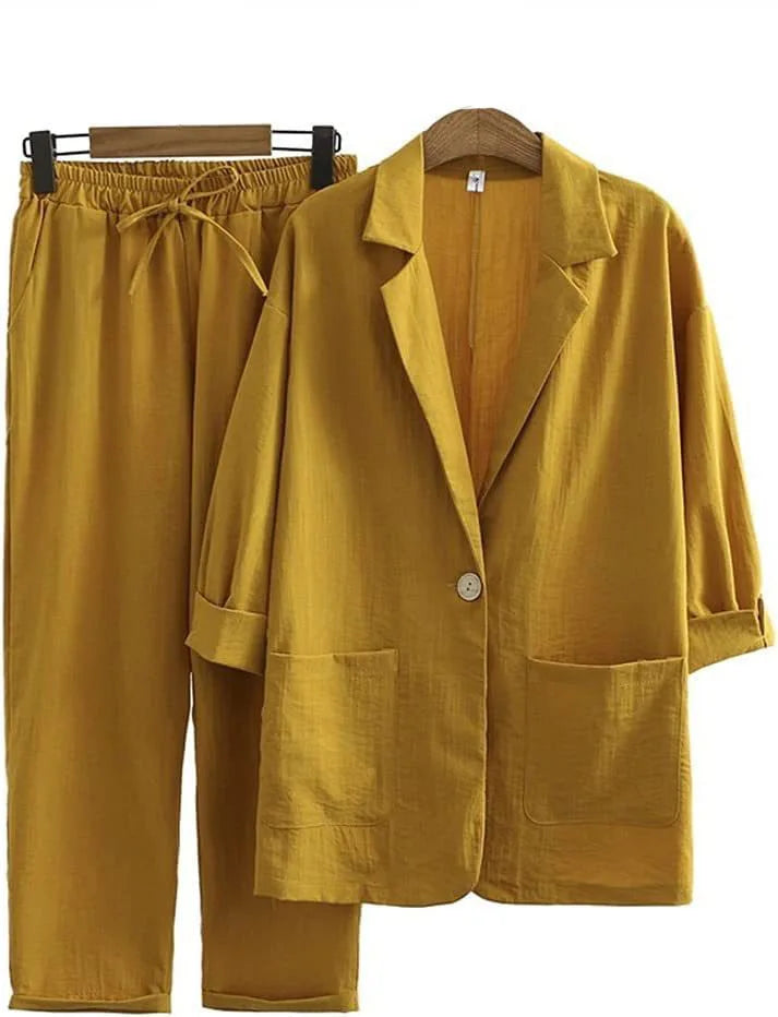 Chic 2 Piece Women's Suit with Jacket and Pants - Pexav