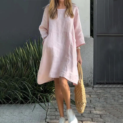 Lightweight Casual Sundress with Pockets - Pexav