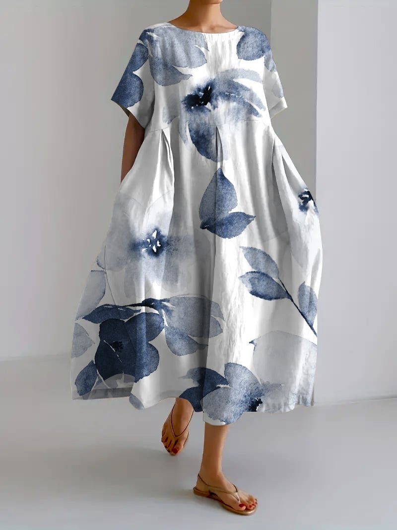 Flattering Fit Floral Midi Dress for Women - Olytrend