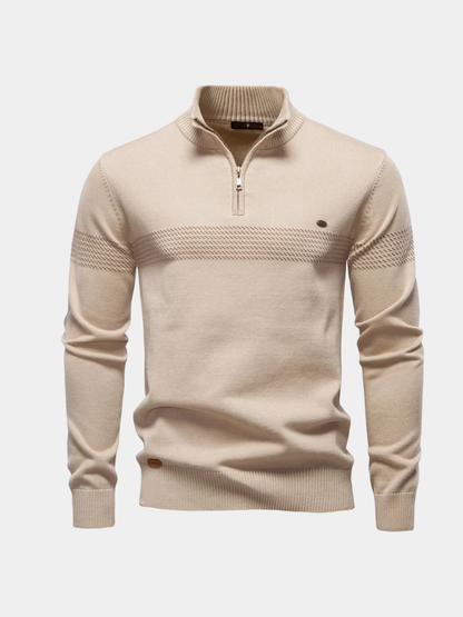 Classic Men's Mid-Zip Pullover Sweater - Olytrend
