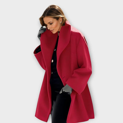 Warm Oversized Wool Coat with Wide Collar