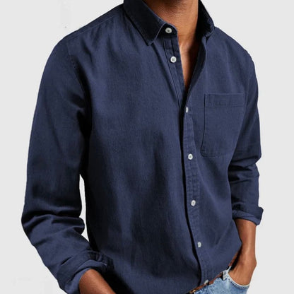 Classic Mens Retro Blue Jeans Shirt