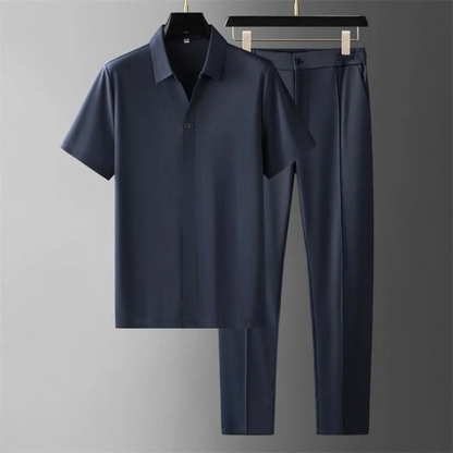 Classic 2-Piece Golf Polo Pants Set for Men
