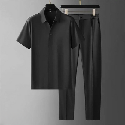 Classic 2-Piece Golf Polo Pants Set for Men