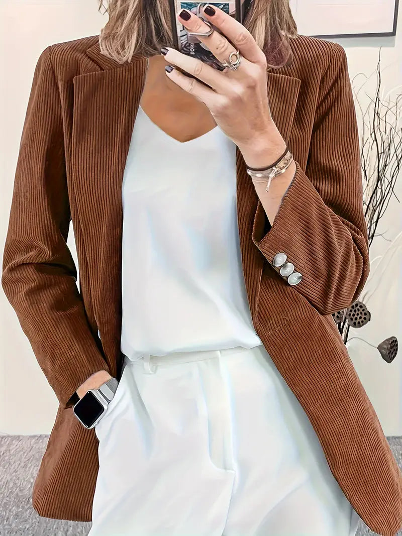 Classic Ladies Corduroy Jacket - Olytrend