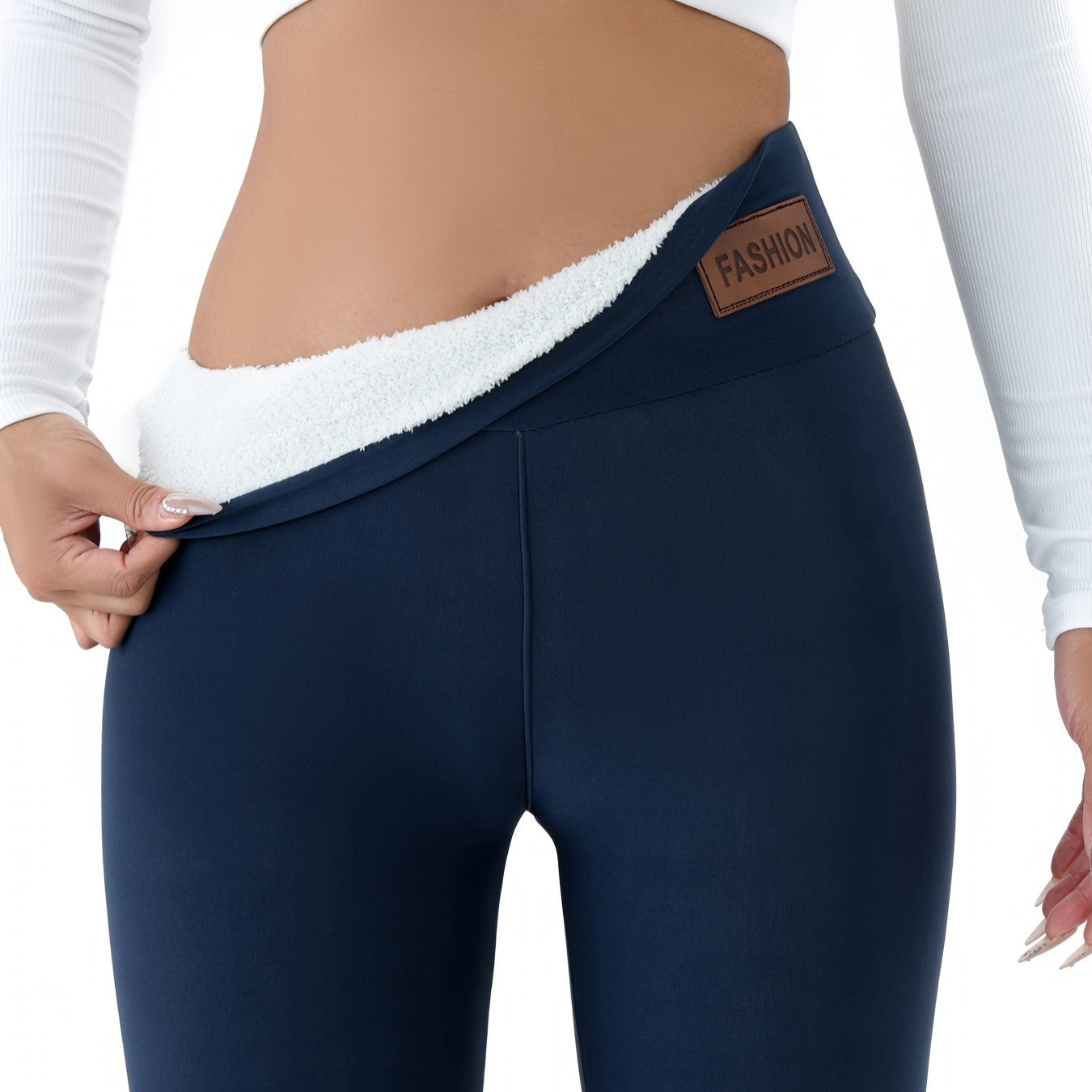 Slim Fit Thermal High Waisted Leggings - Nocini