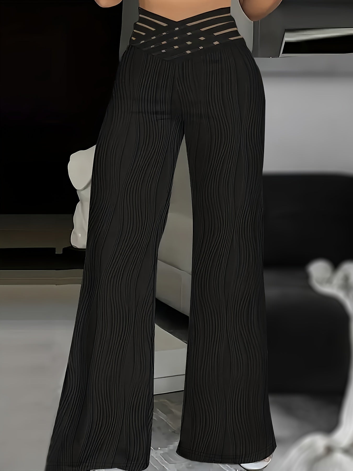 Image of Alyssa | Women's High-Waisted Wide Leg Dress Pants