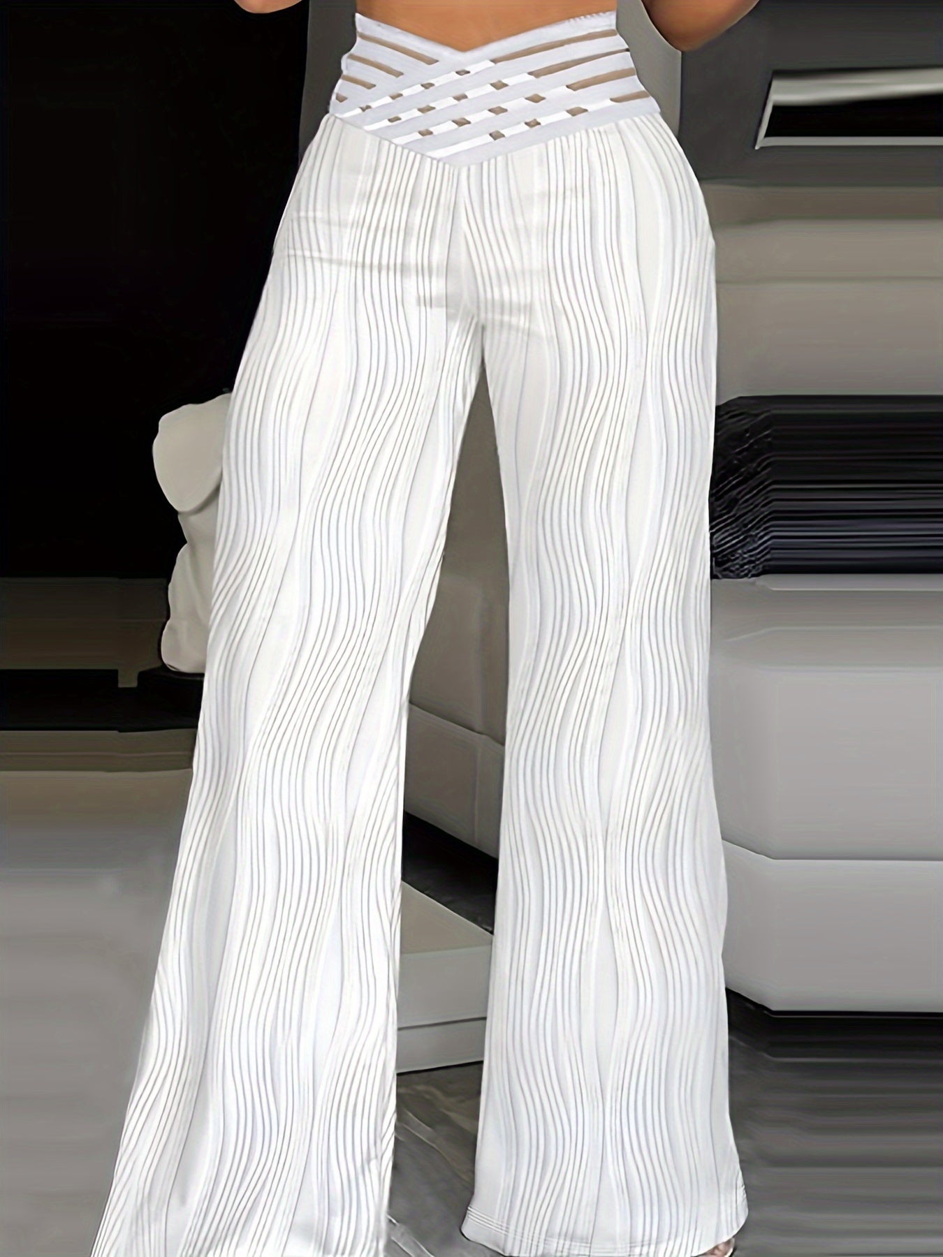 Image of Alyssa | Women's High-Waisted Wide Leg Dress Pants