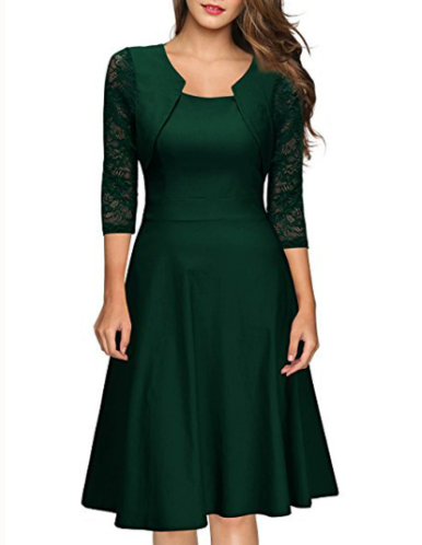 Image of Amber | Women's A-Line Midi Dress with Bolero