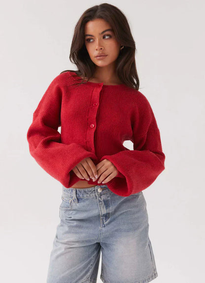 Warm Classic Burgundy Sweater For Women