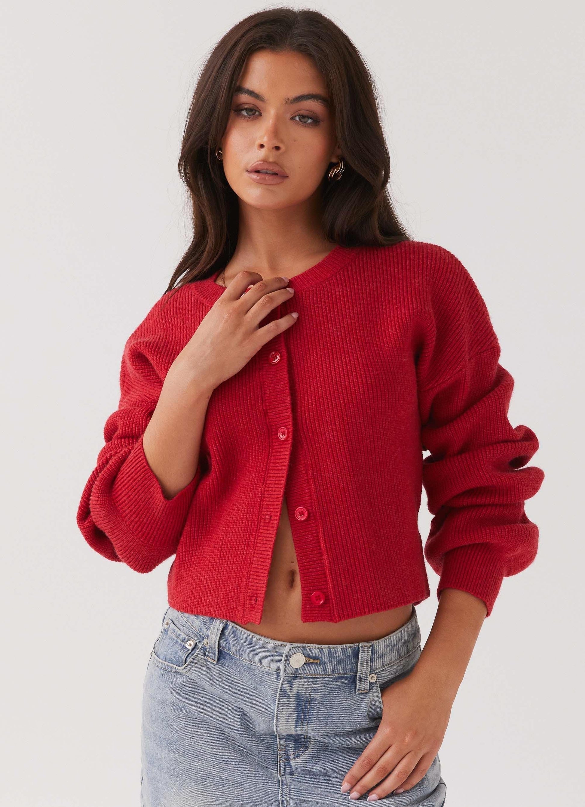 Warm Classic Burgundy Sweater For Women - Pexav