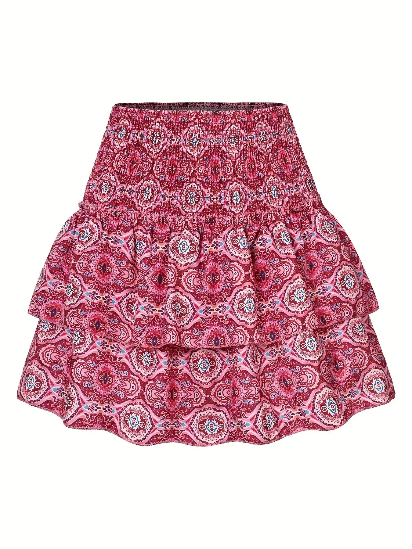 Amelia Rok | Pleated Waist | Layered Hem | Fashionable-XS-Pink-Nora Luxe