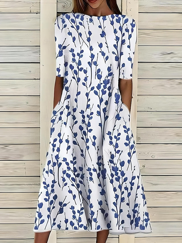 Floral Knee Length Women's Dress - Nocini