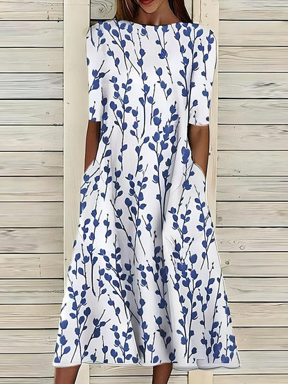 Floral Knee Length Women's Dress - Nocini