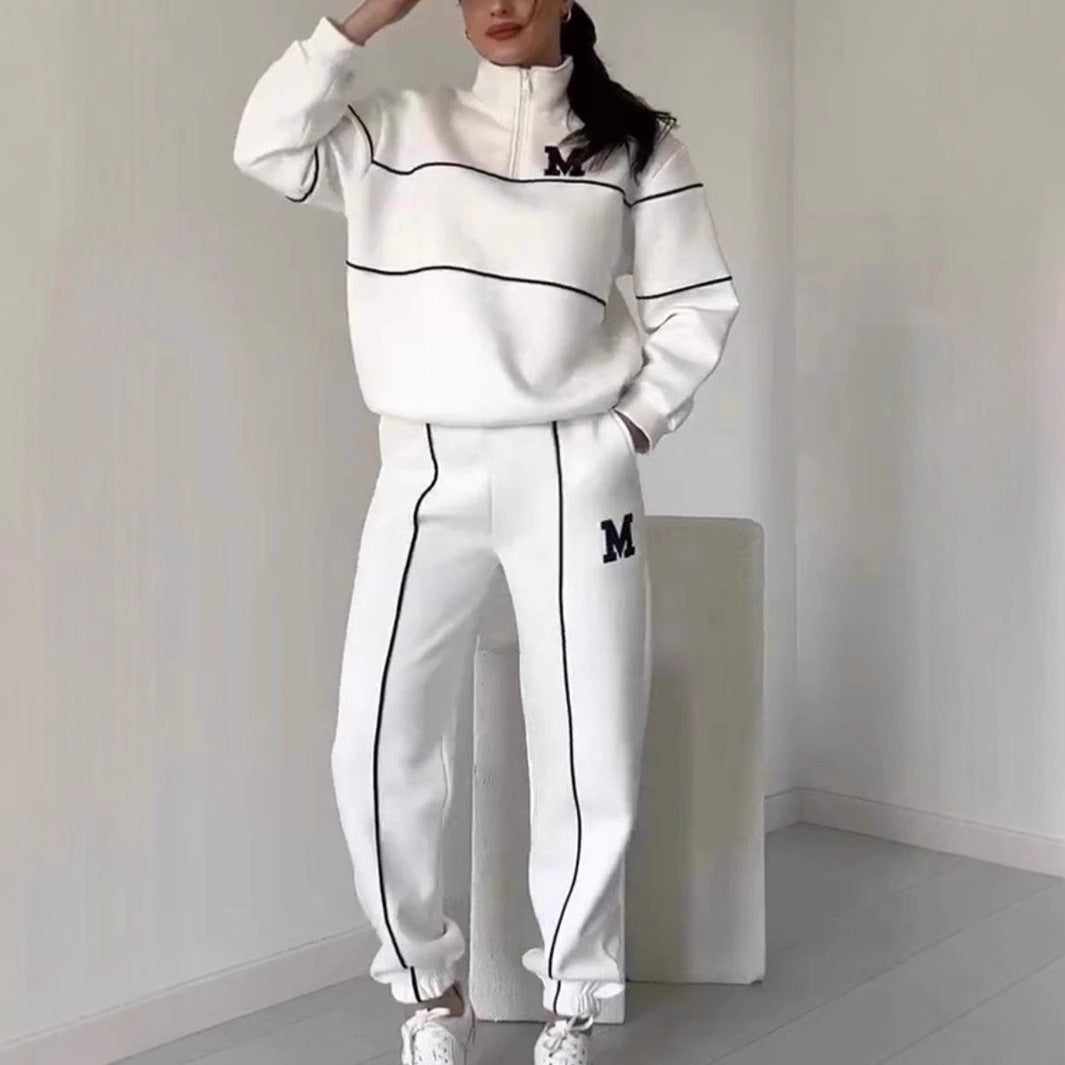 Women's Comfortable Full Zip Tracksuit Set - Olytrend