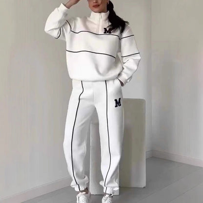 Women's Comfortable Full Zip Tracksuit Set - Olytrend