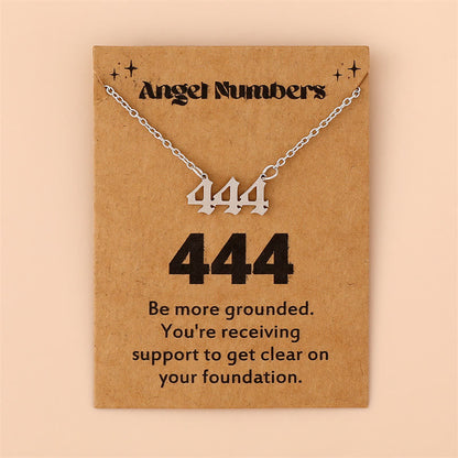 Angel Numbers Stainless Steel Necklace - Celestia-444-Silver-Nora Luxe