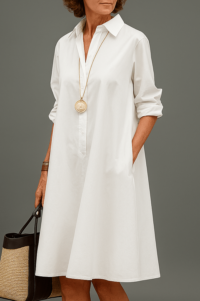 Classic Fit Women's Long Sleeve Midi Dress - Olytrend