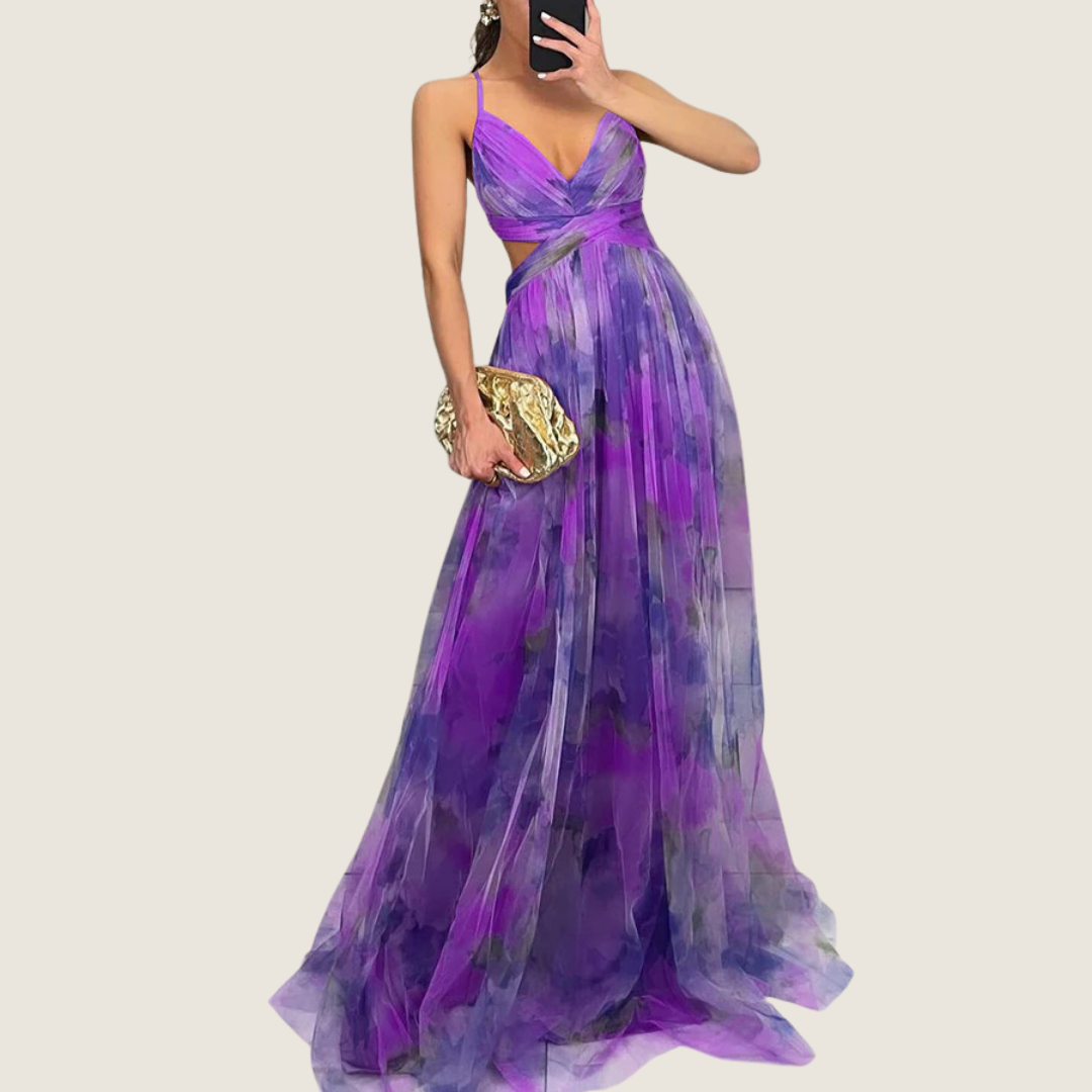 Image of Angie | Women's V-Neck Spaghetti Strap Maxi Dress