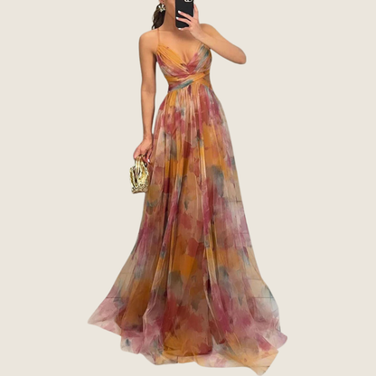 Elegant Women's V Neck Summer Maxi Dress - Olytrend